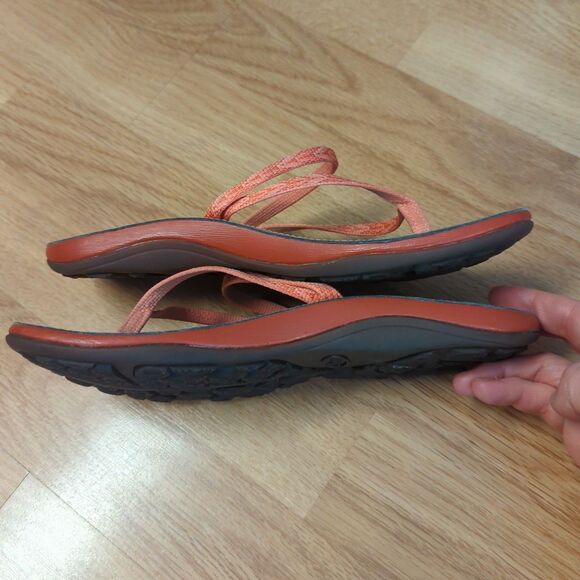 Chaco Abbey Flip Flop Sandals Womens 7 Peach Pink Coral Slip On Summer Beach - Picture 4 of 7